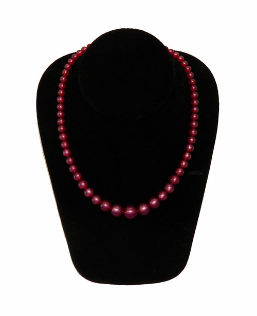 Vintage 1950's raspberry moon glow lucite necklace