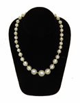vintage white moon glow lucite bead necklace