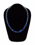 Vintage blue and clear beaded glass necklace