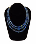 Triple strand 1950's blue crystal necklace
