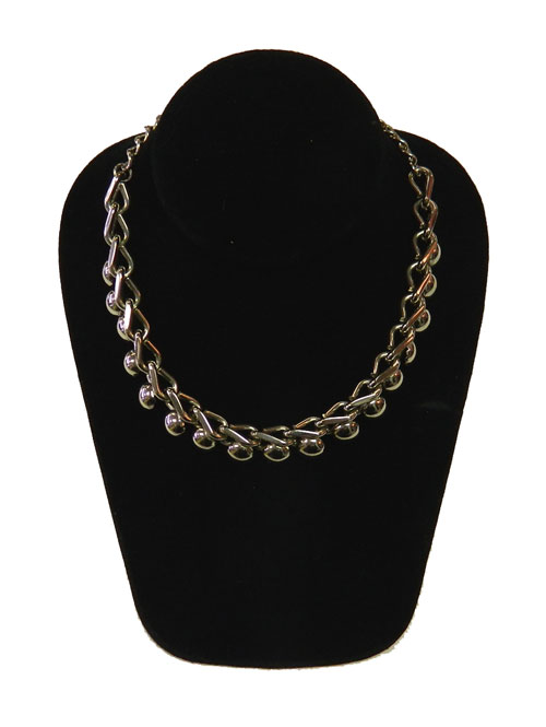 Vintage silver metal modernist necklace