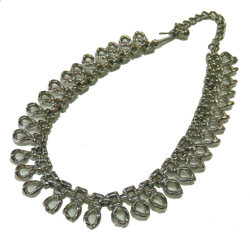 Vintage silver tone chain necklace