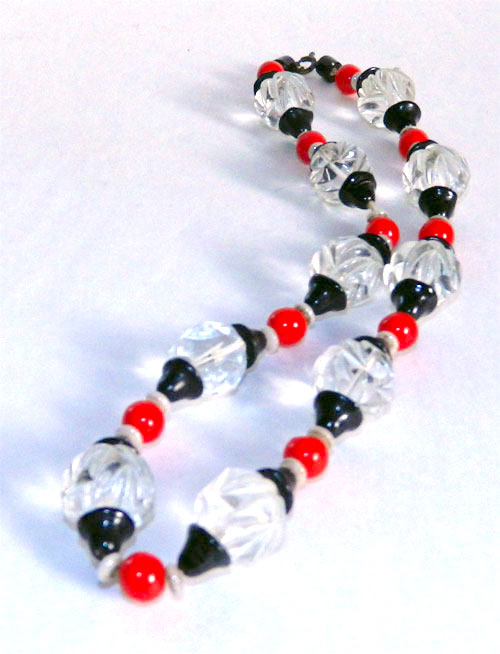 red and black necklace