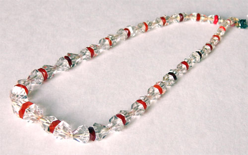 Hand cut glass bead necklace