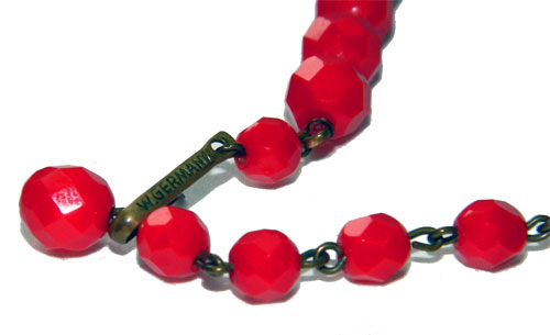 red glass bead necklace