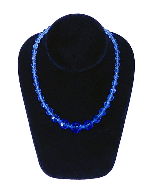 Blue glass bead necklace