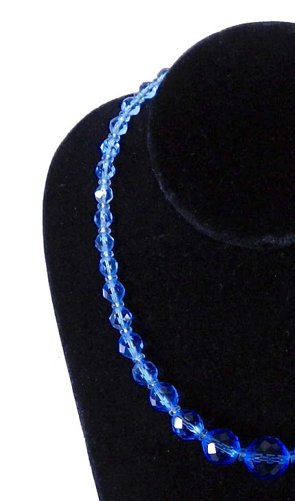 Blue glass bead necklace