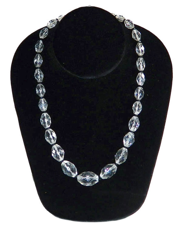 Clear glass bead necklace