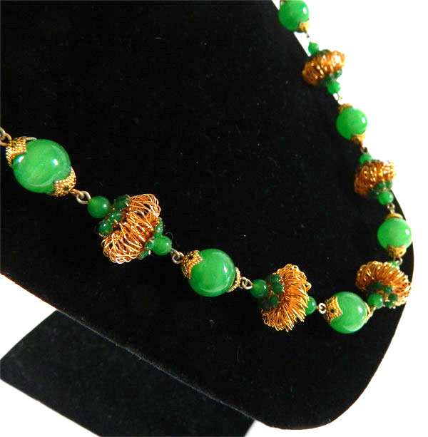 Vendome Green Glass Necklace