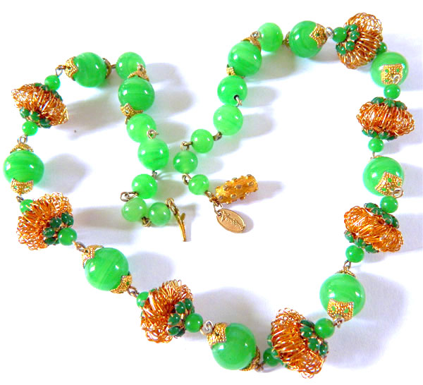Vendome Green Glass Necklace