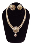 Vintage 1950's faux pearl necklace and earring set