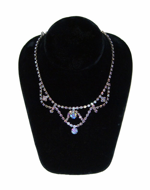 1950's aurora borealis rhinestone necklace