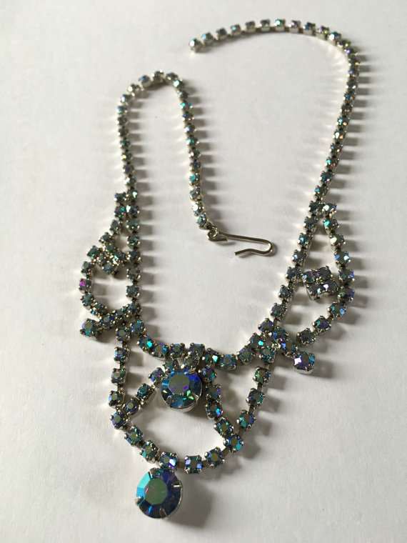 Aurora borealis rhinestone necklace