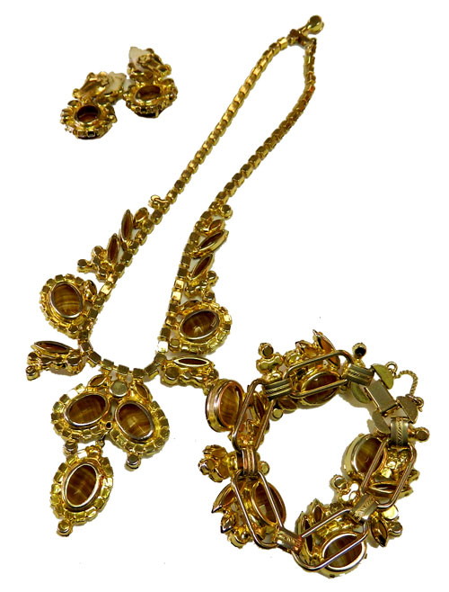 vintage Deliza and Elster necklace bracelet and earring set