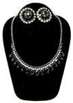 1950's black rhinestone necklace set