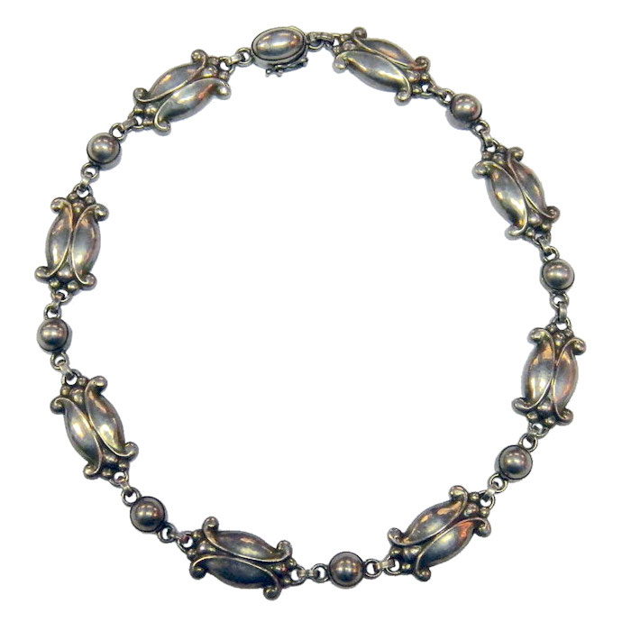 Vintage Georg Jensen sterling necklace and bracelet set