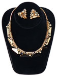 Leru rhinestone necklace and earring set