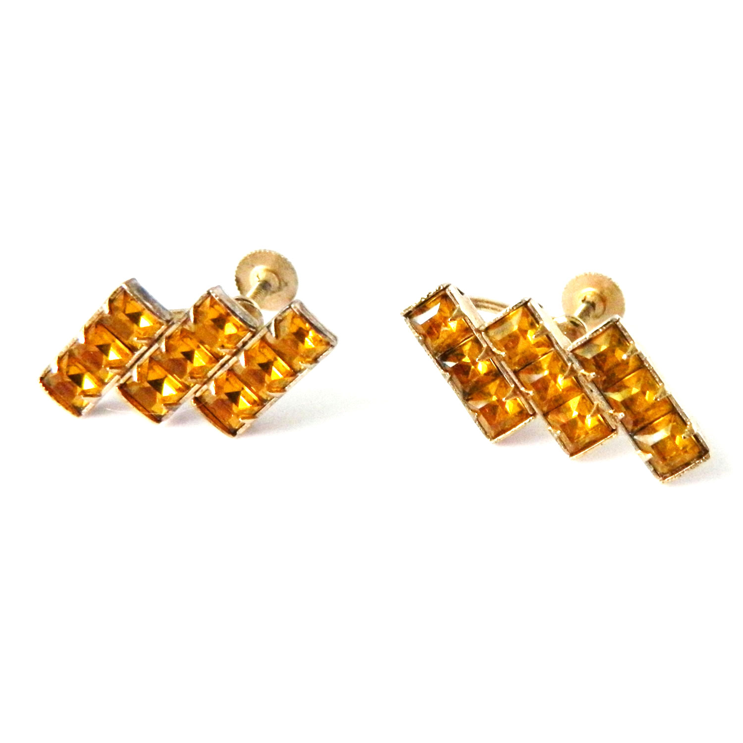 amber rhinestone earrings