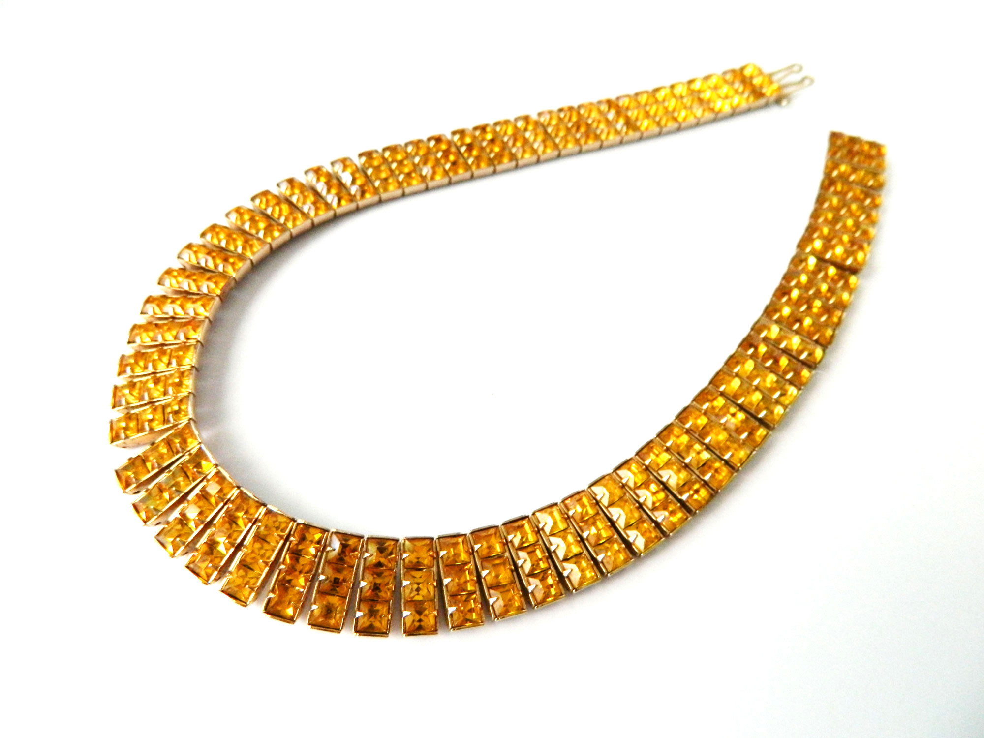 amber rhinestone necklace