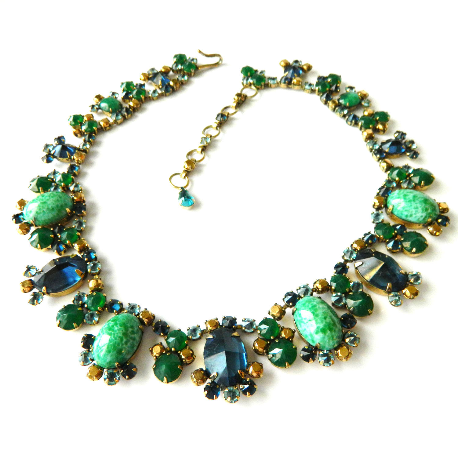 Schreiner rhinestone necklace and earring set