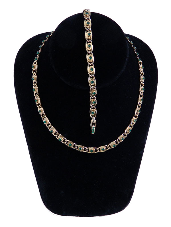 1950's Kramer rhinestone necklace and bracelet set