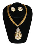Trifair rhinestone necklace set