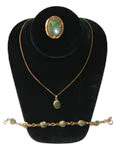 Sarah Coventry jade necklace set
