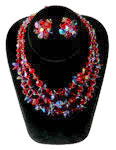 red aurora borealis necklace set