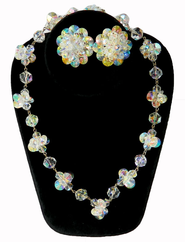 Aurora borealis crystal necklace