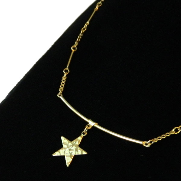 Gold star necklace and earring set