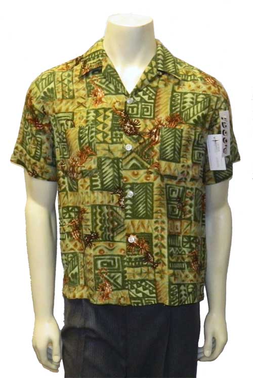 vintage rayon Hawaiian seahorse shirt