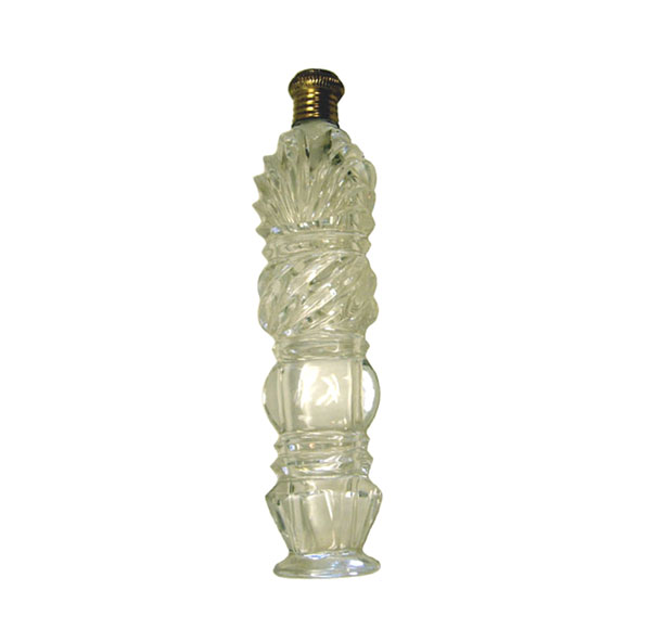 Victorian cut glass flat perfume bottle