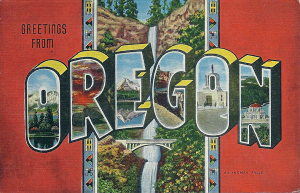 Greetings From Oregon postcard