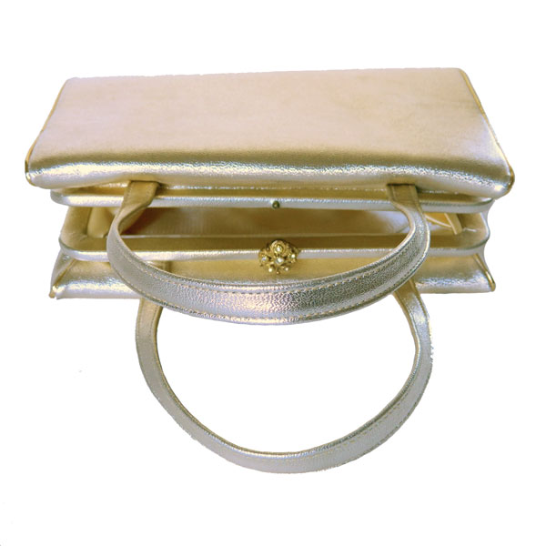 1960's gold metalic handbag