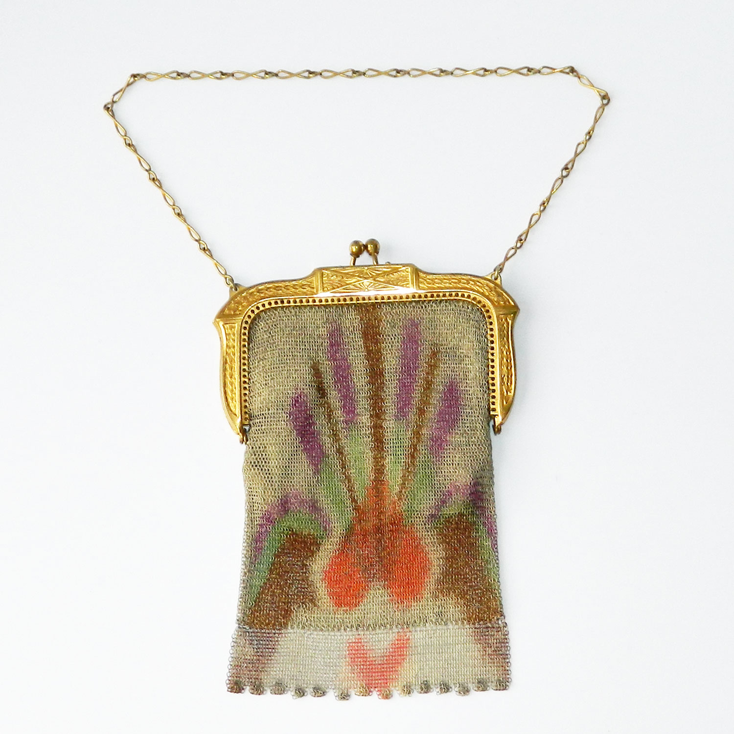 1920's air brushed mesh purse