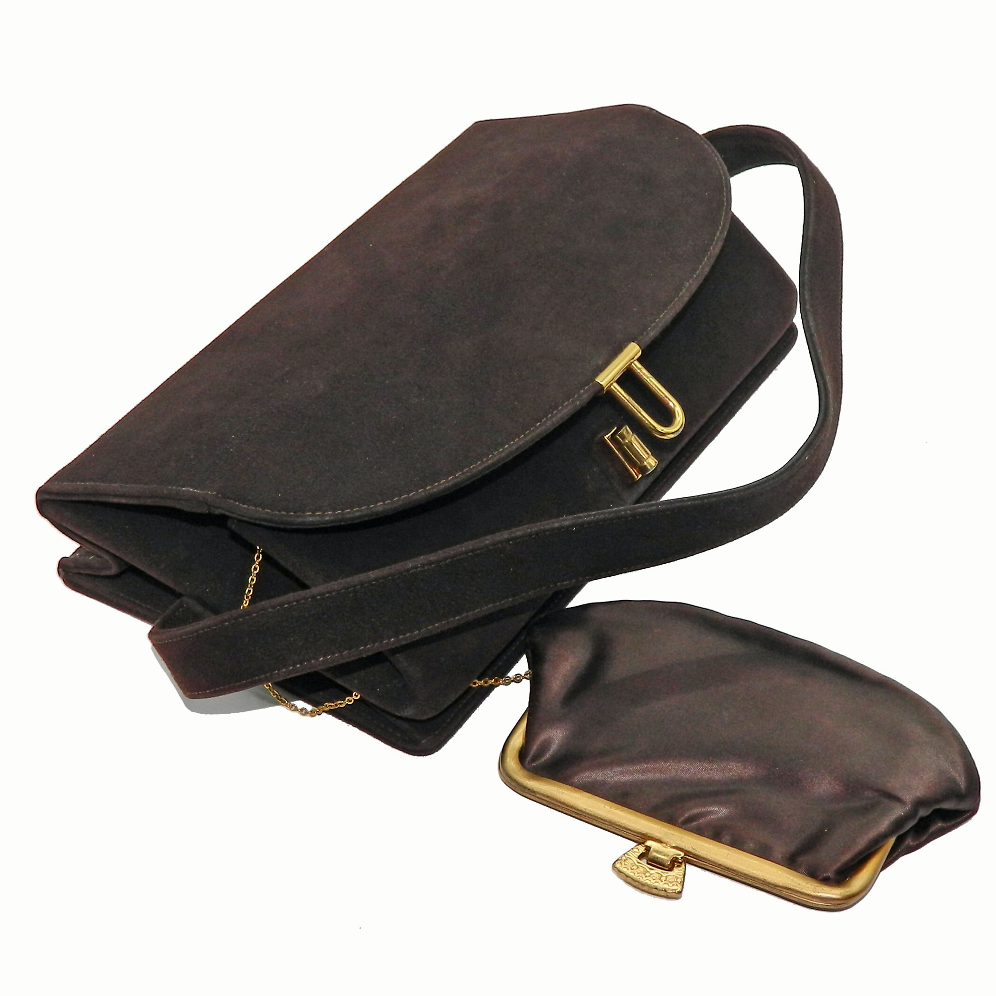 1940s suede purse