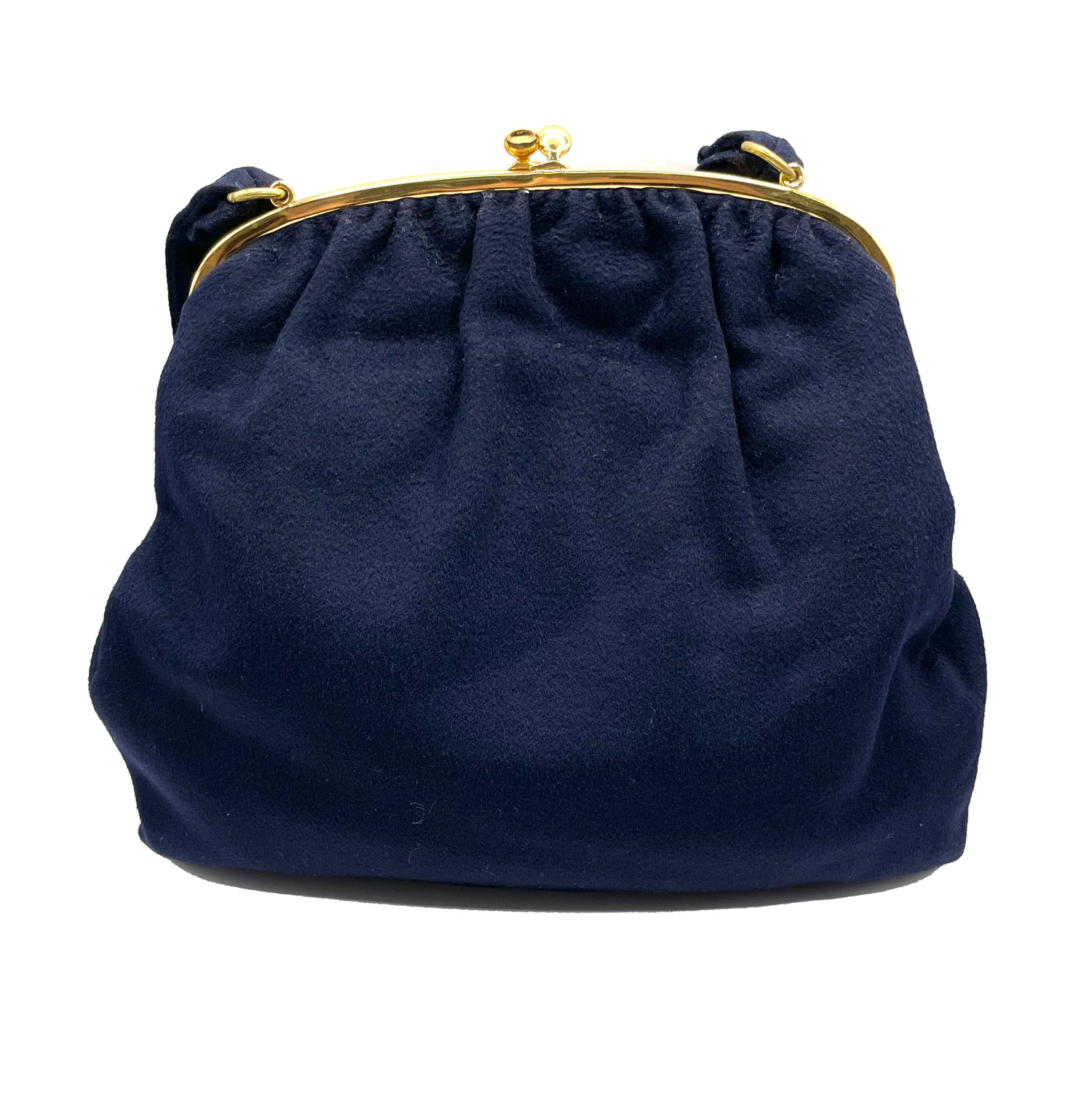 1950s navy blue wool mohair purse
