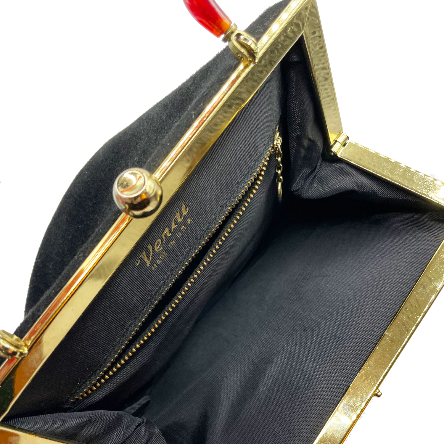 1950s Verdi fur velour purse