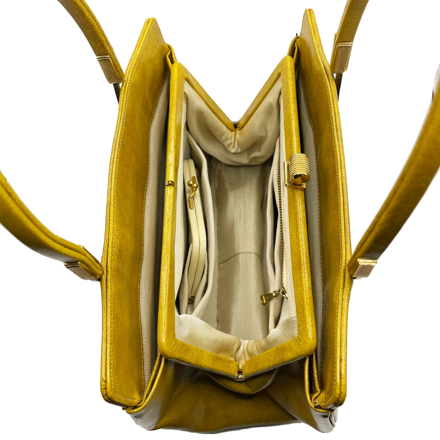 1960s mustard yellow leather purse