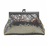 vintage silver Whiting and Davis mesh clutch handbag