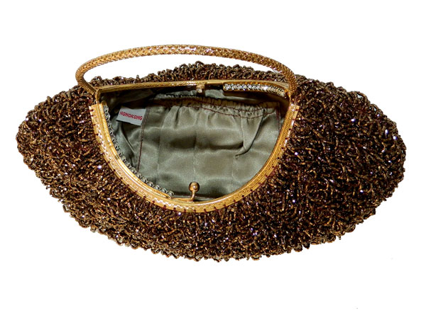1950's copper beaded purse