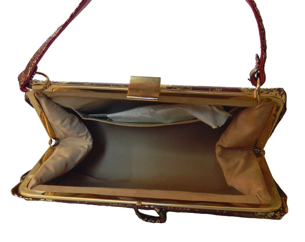 1950's gold and brown handbag