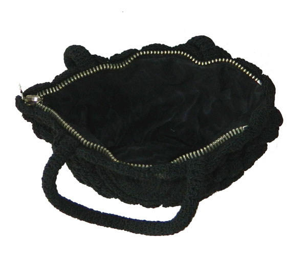 1940's black corde handbag