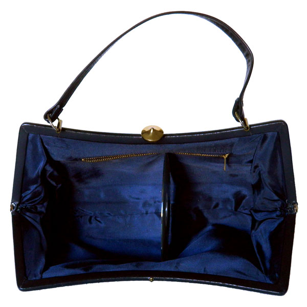 1960's black leather purse
