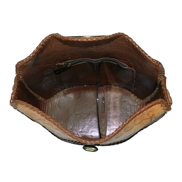 tooled leather handbag