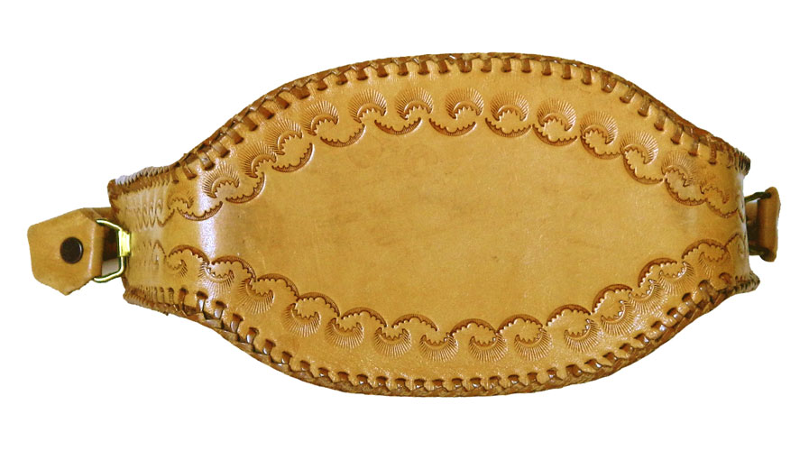 tooled leather handbag