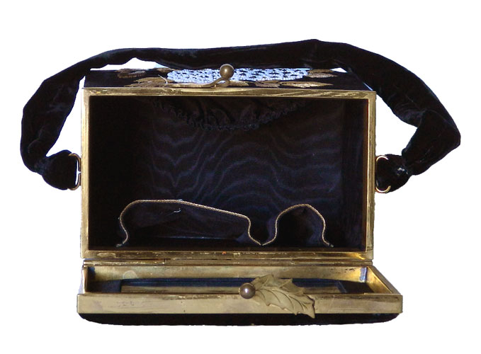 1950's black velvet handbag