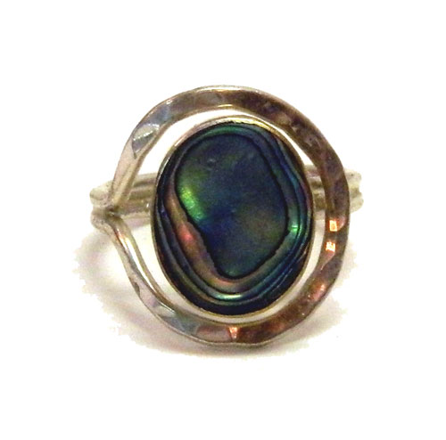 Vintage sterling silver abalone ring