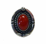 sterling and coral ring
