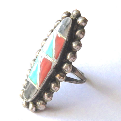 Vintage Navajo turquoise ring by Jessie Claw
